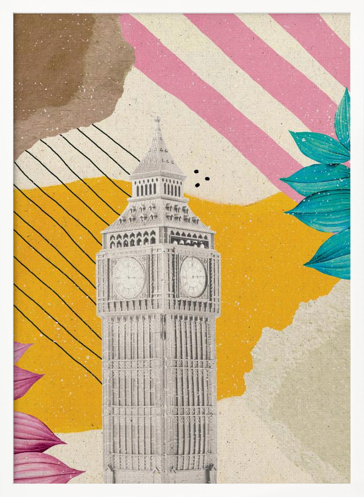 Poster - London Vibes white wood poster frame