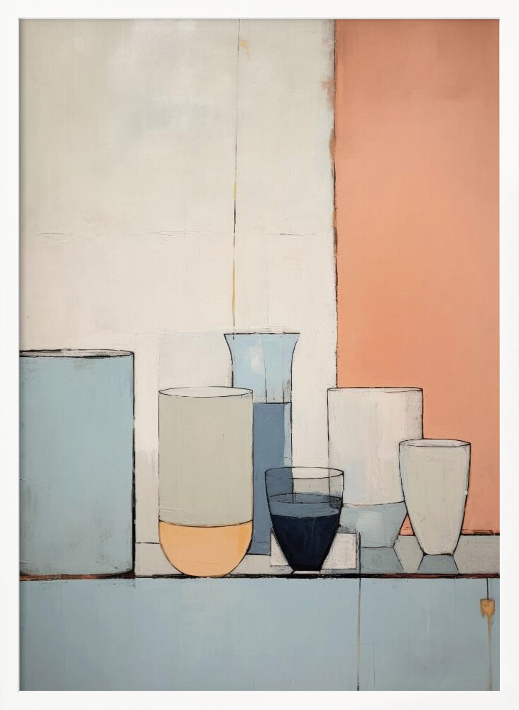 Poster - Pastel Still Life white wood poster frame
