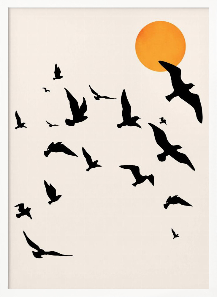 Poster - Dancing In the Sky white wood poster frame