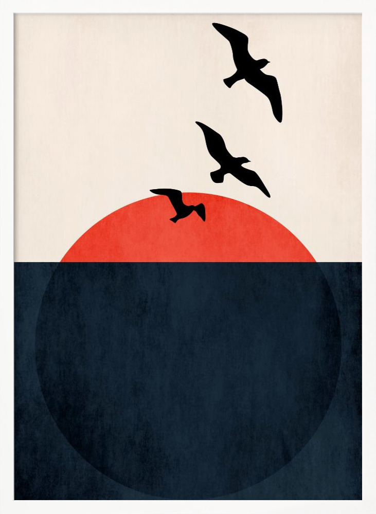 Poster - Sunset Breeze white wood poster frame