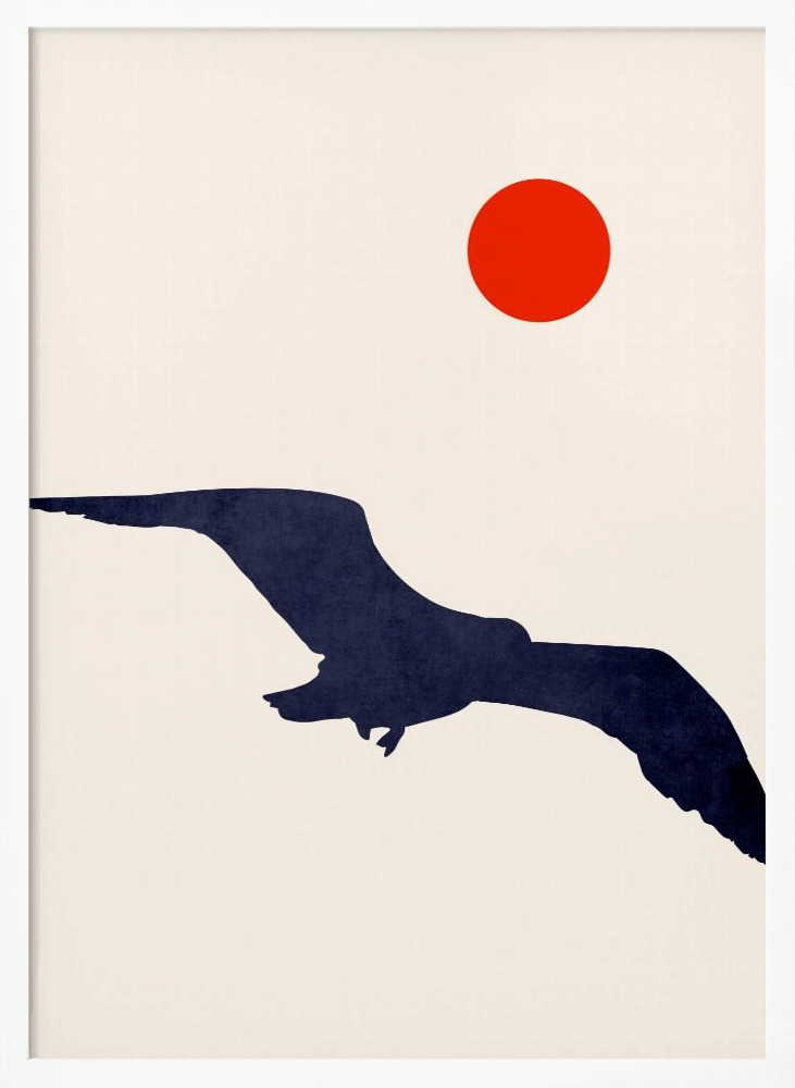 Poster - Seagull white wood poster frame