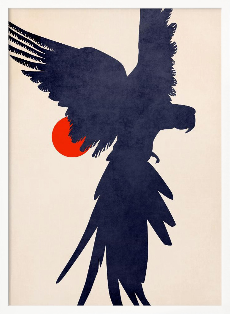 Poster - Parrot posterframe wit hout