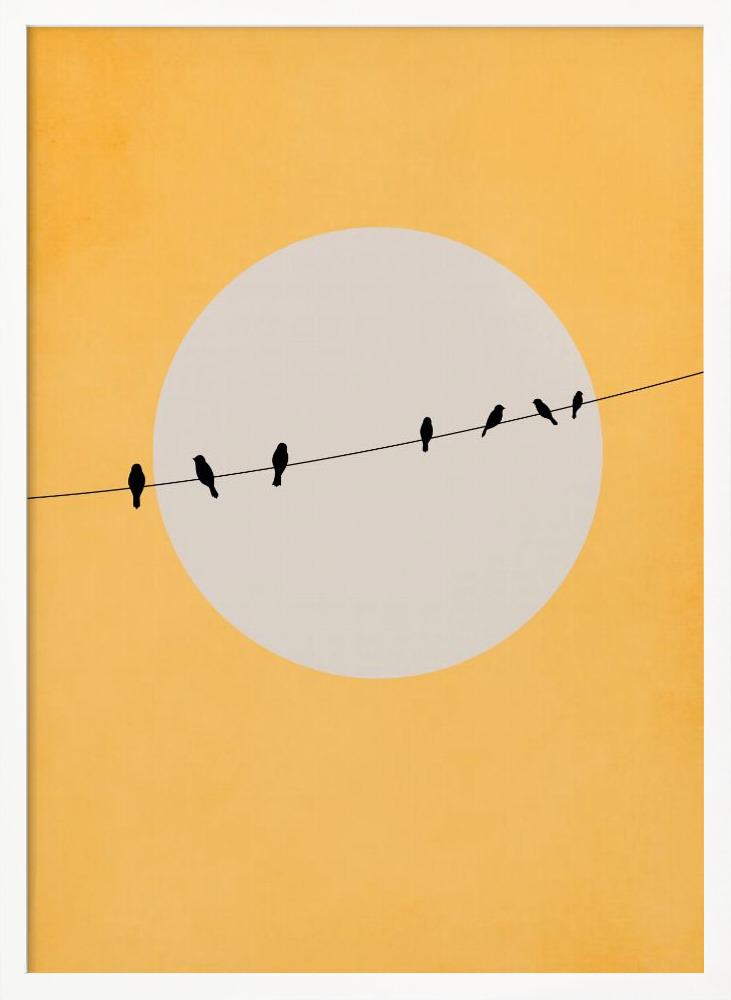 Poster - Chirping and Chilling white wood poster frame