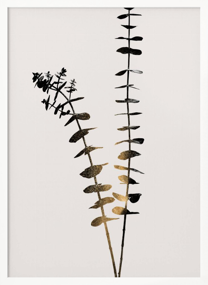 Poster - Eucalyptus Dark Gold posterframe wit hout