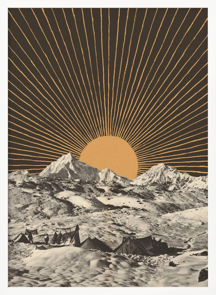 Poster - Mountainscape Nº6 white wood poster frame