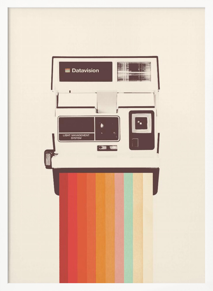 Poster - Instant Camera Rainbow white wood poster frame