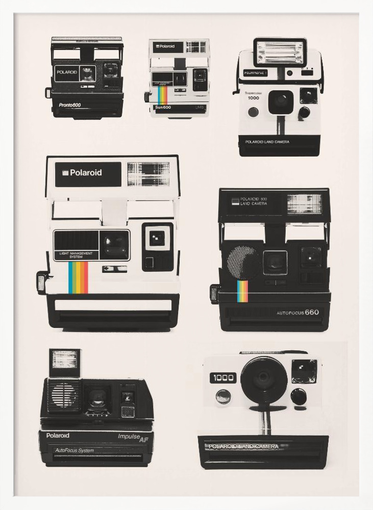 Poster - Instant Camera Collection white wood poster frame