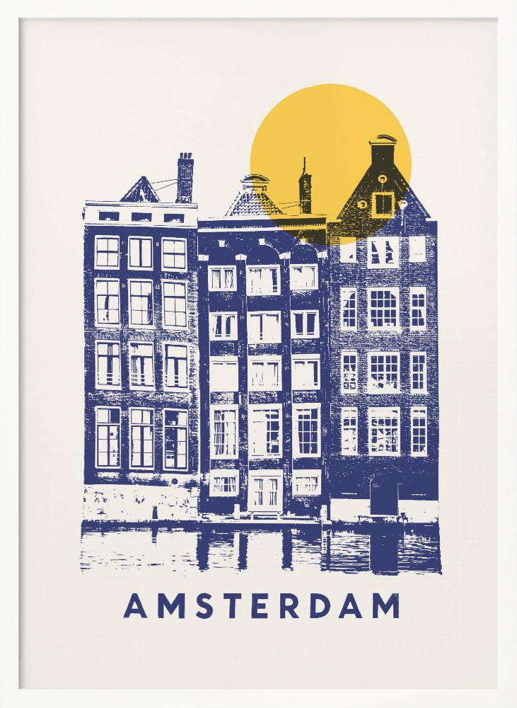 Poster - Amsterdam ★★★ white wood poster frame