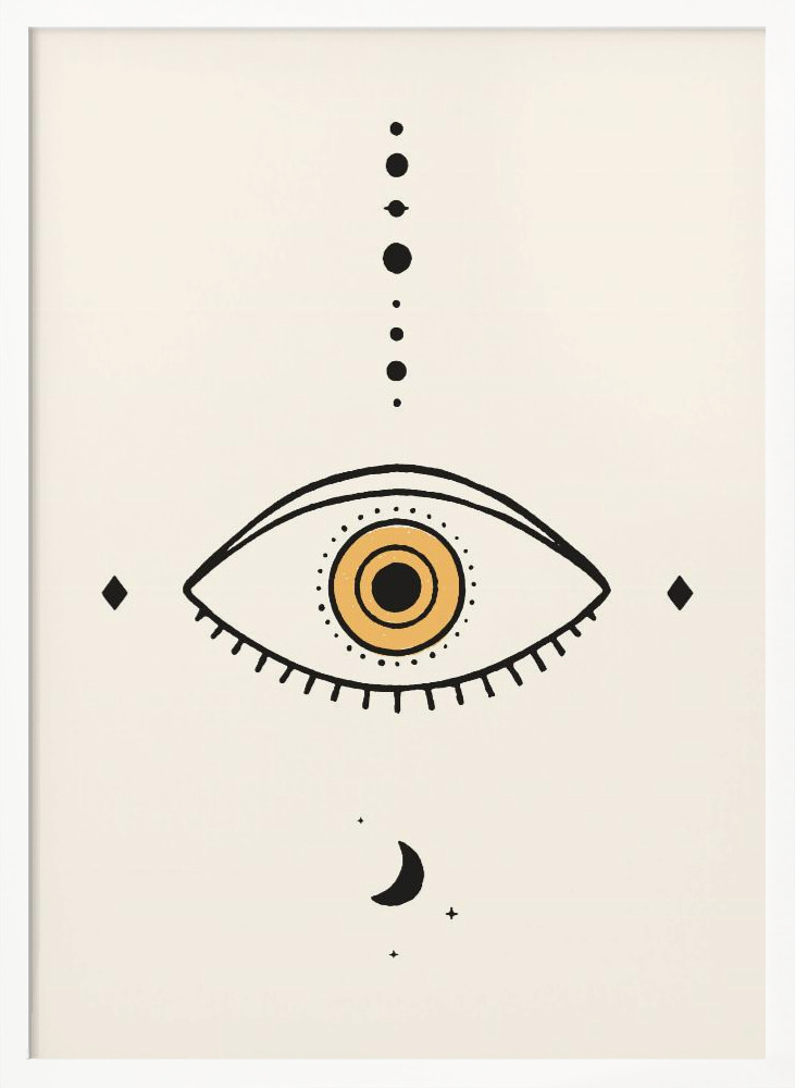 Poster - Universe Eye white wood poster frame