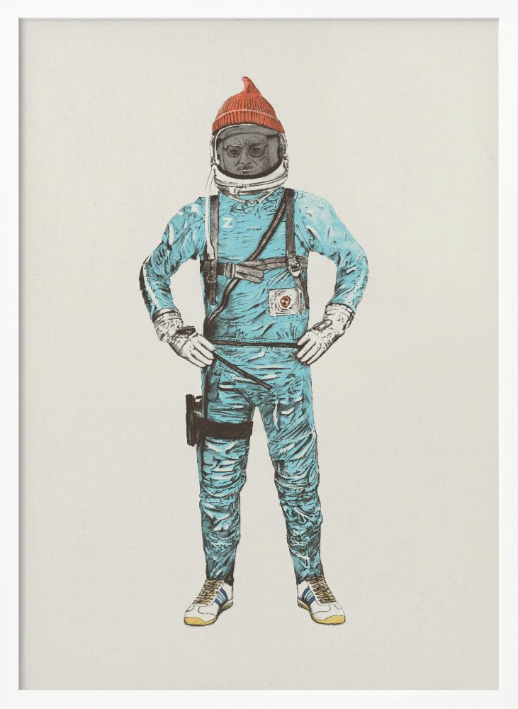 Poster - Zissou In Space white wood poster frame