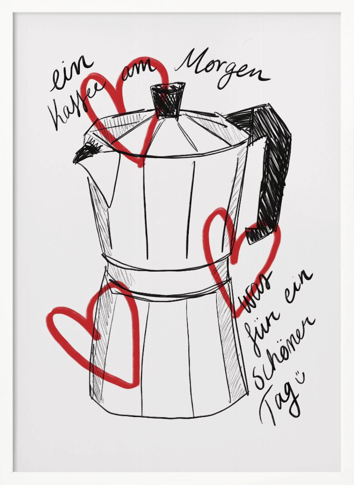 Poster - Kaffee am Morgen white wood poster frame