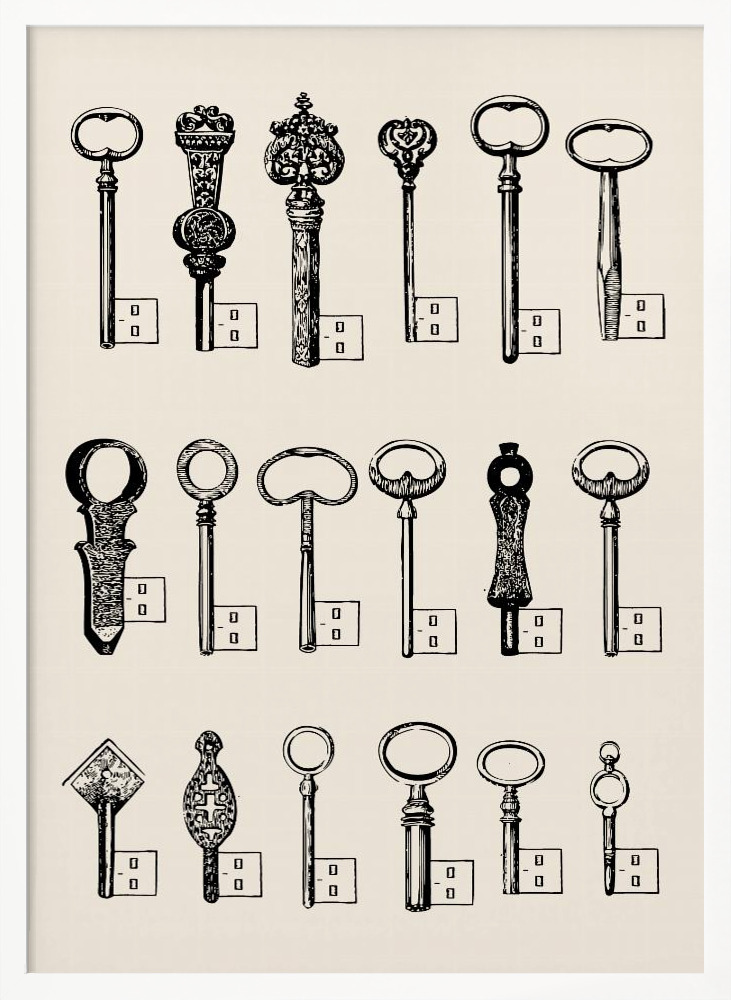 Affiche - Usb Keys cadre de poster en bois blanc