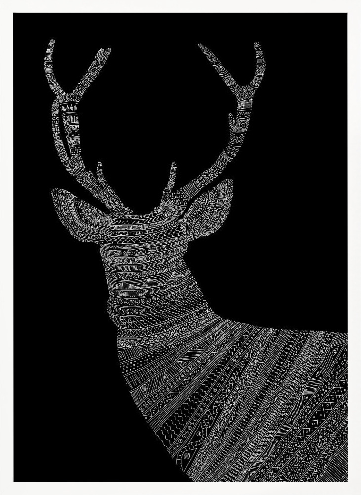 Poster - Stag Black white wood poster frame