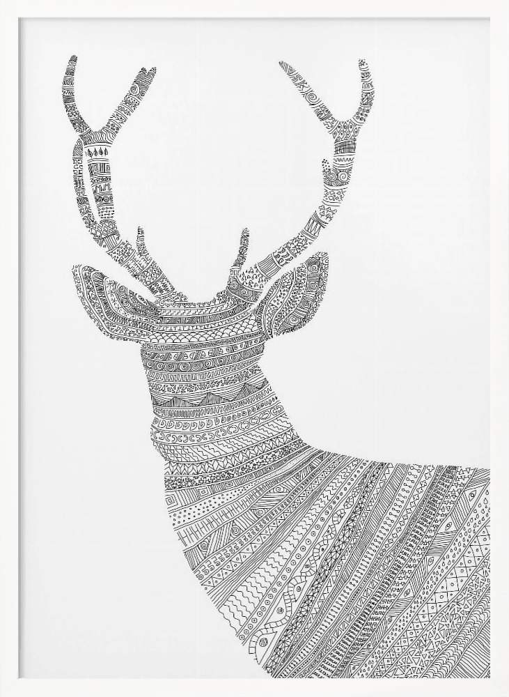 Poster - Stag White white wood poster frame