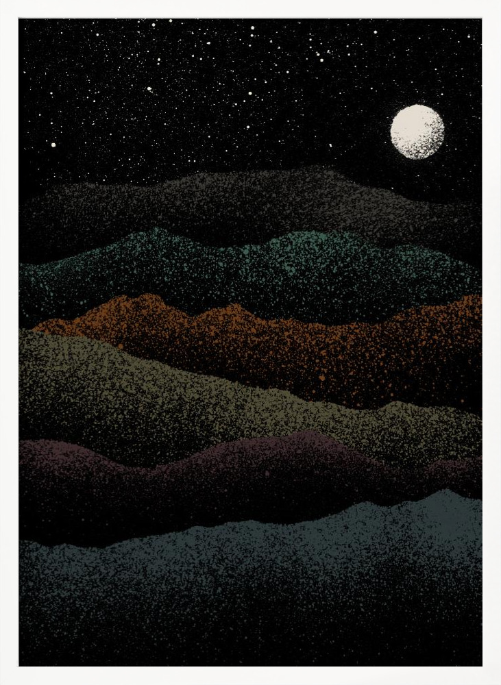 Poster - Beyond Mountains white wood poster frame