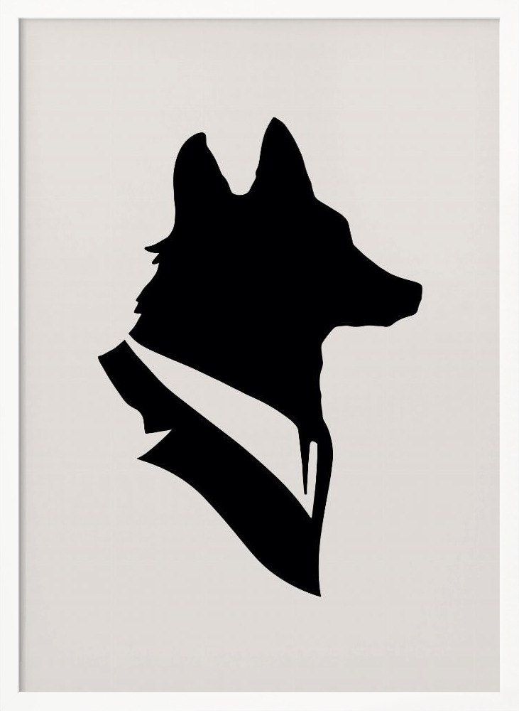 Affiche - Monsieur Renard cadre de poster en bois blanc