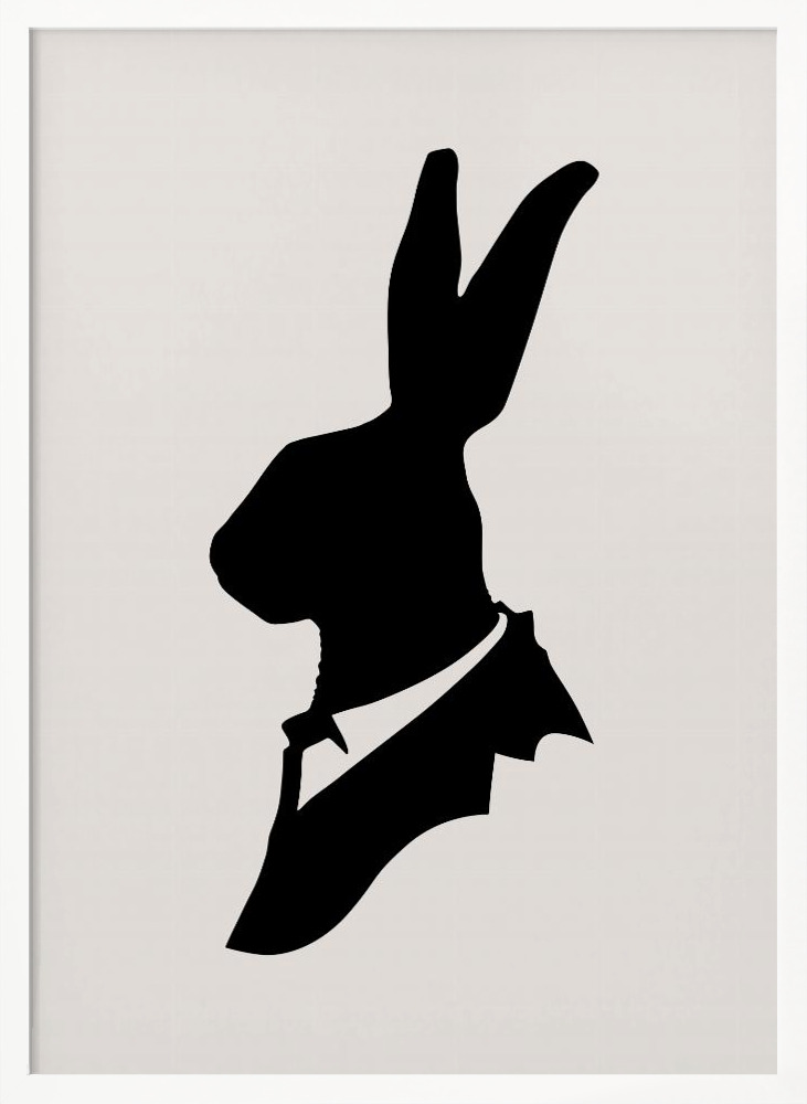 Poster - Monsieur Lapin white wood poster frame