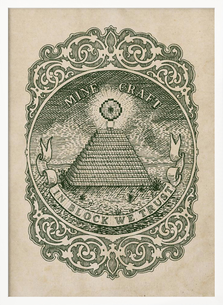 Poster - In Block We Trust white wood poster frame