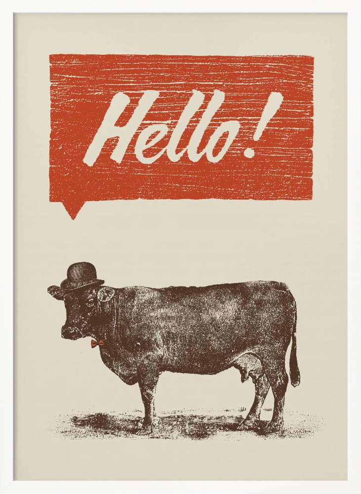 Poster - Hello white wood poster frame