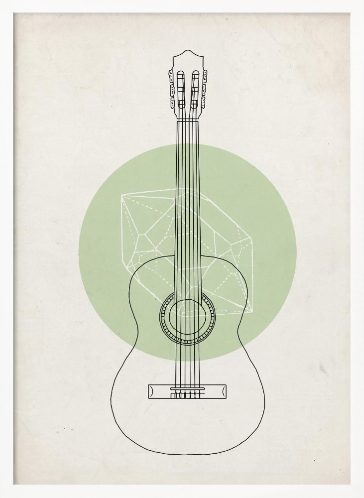 Poster - Guitar posterframe wit hout