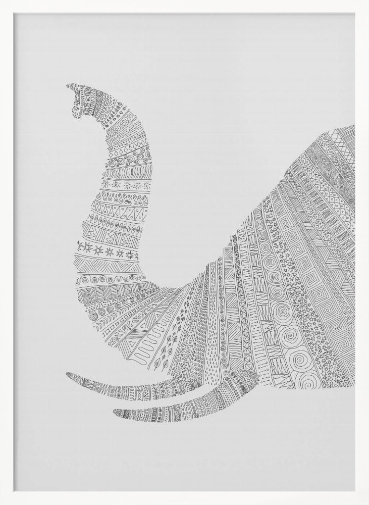 Poster - Elephant Nº5 white wood poster frame