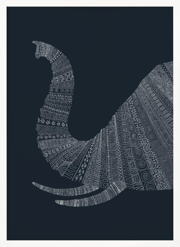 Poster - Elephant Nº4 white wood poster frame
