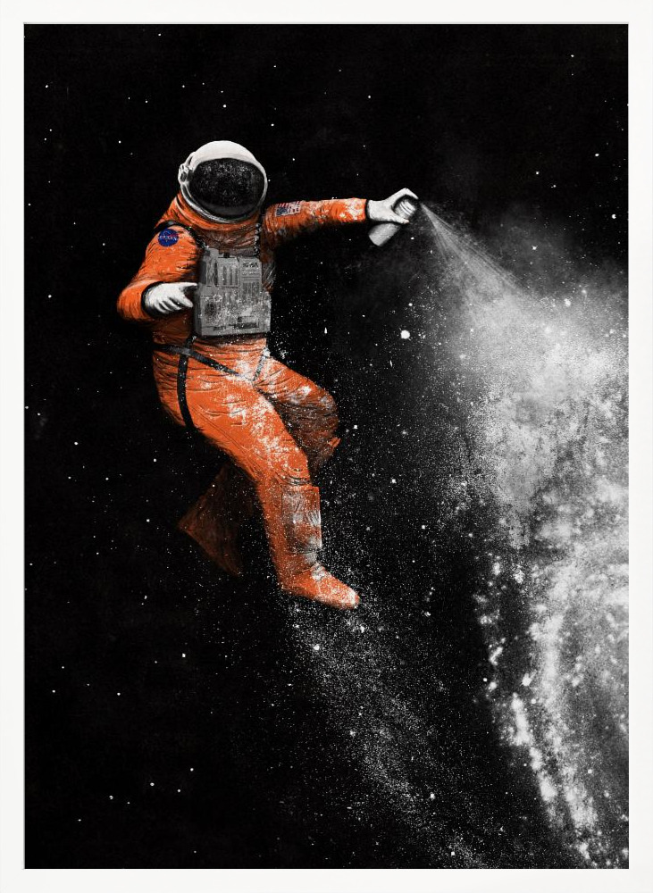 Poster - Astronaut white wood poster frame