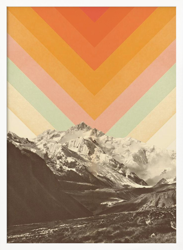 Poster - Mountainscape Nº2 white wood poster frame