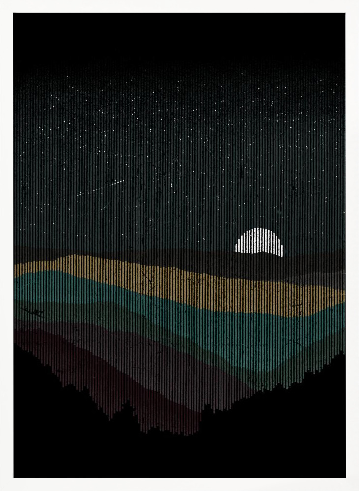 Poster - Moonrise white wood poster frame