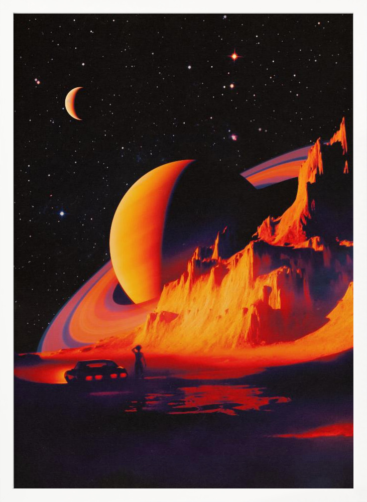 Poster - Alien Landscape white wood poster frame