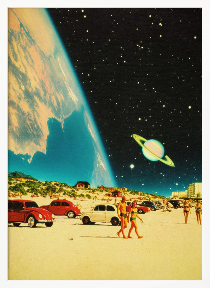 Poster - Galaxy Beach white wood poster frame