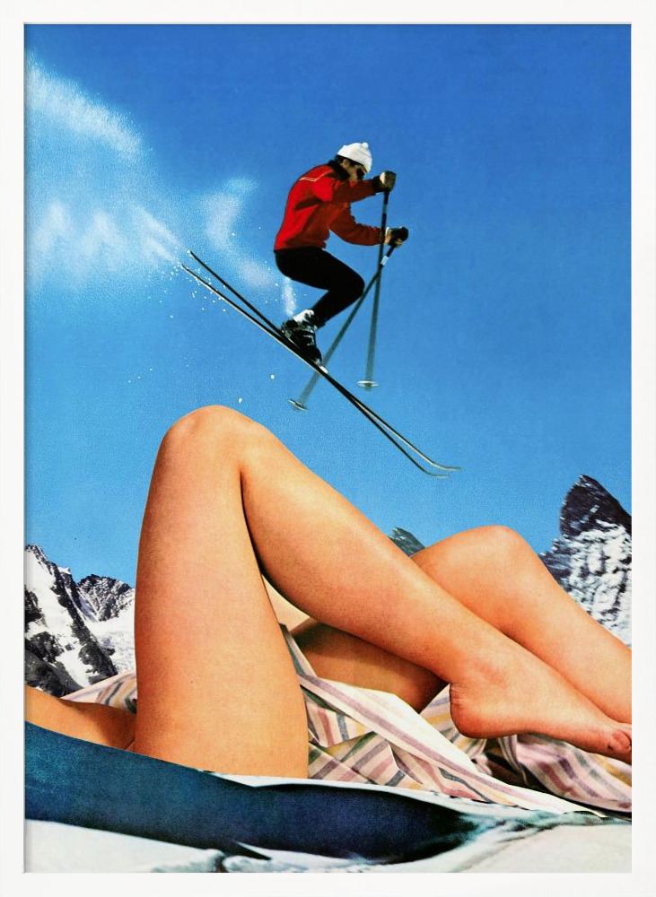 Poster - The Big Jump white wood poster frame