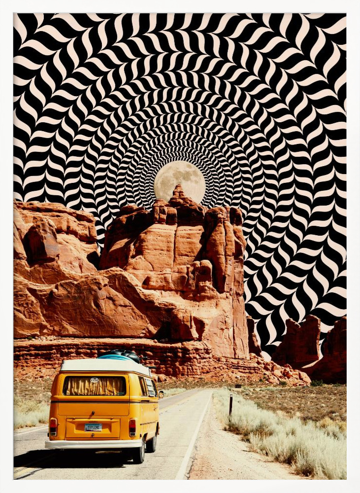 Poster - The Real Road Trip white wood poster frame