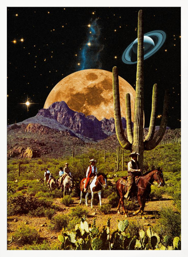 Poster - Space Cowboys white wood poster frame