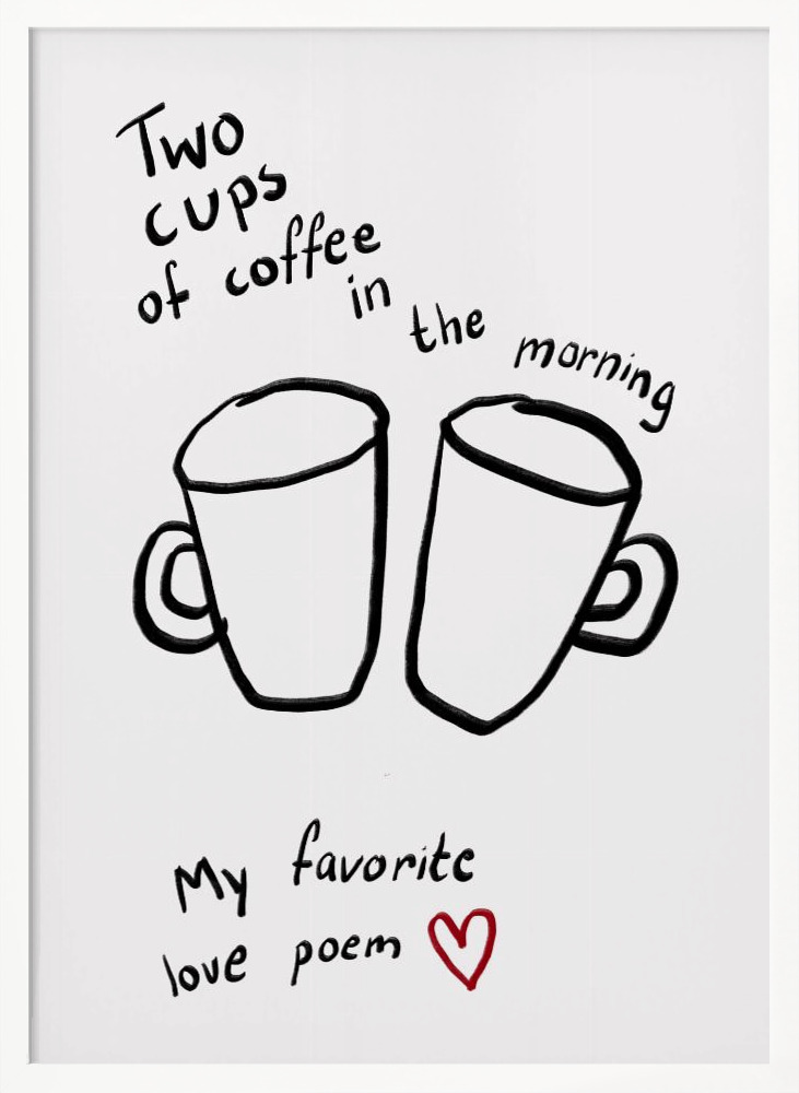 Poster - Two Cups posterframe wit hout