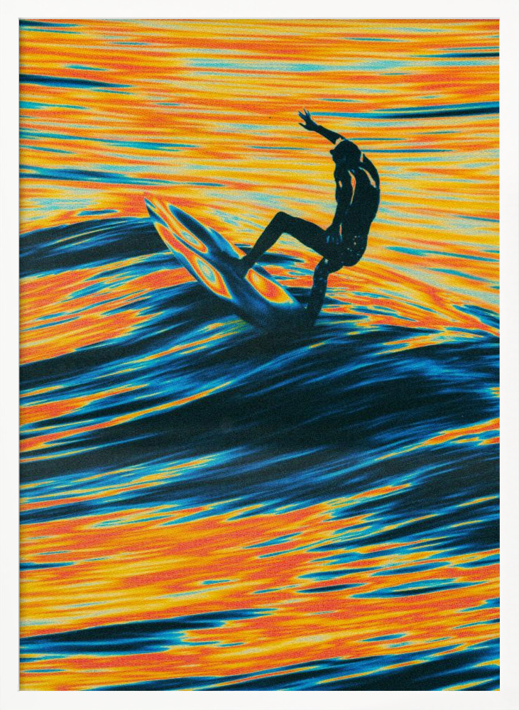 Poster - Surf Trip white wood poster frame