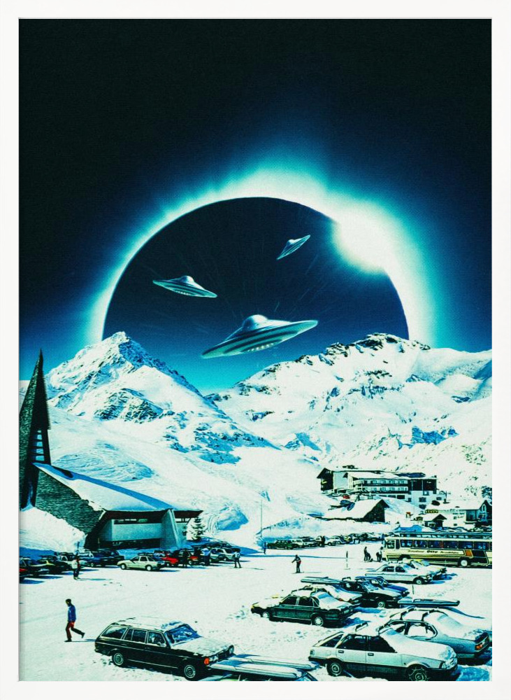 Poster - Winter Eclipse white wood poster frame