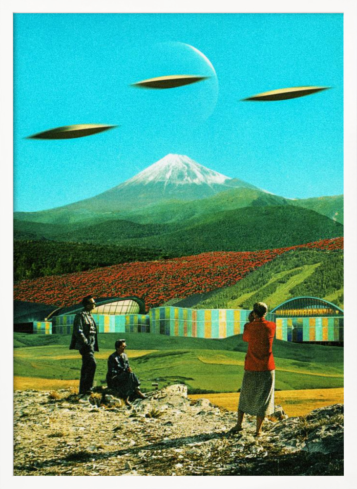 Poster - An Alien Invasion white wood poster frame