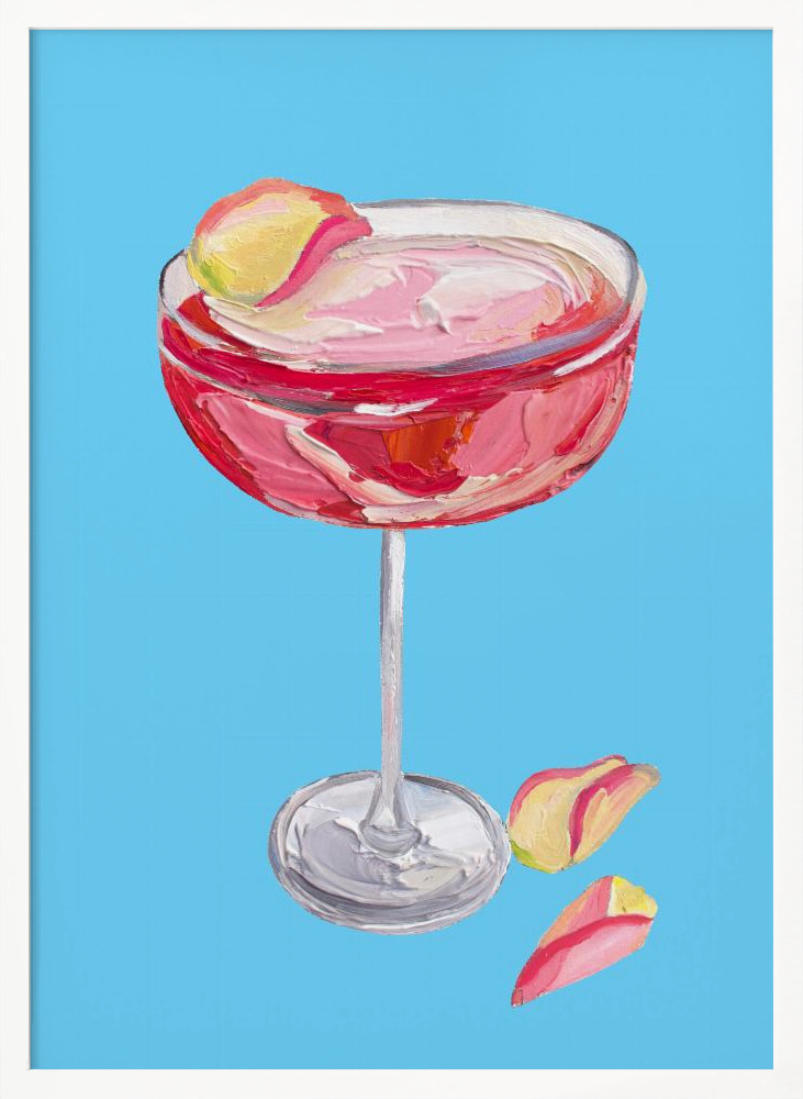 Poster - Sparkling Rose Gin Cocktail posterframe wit hout