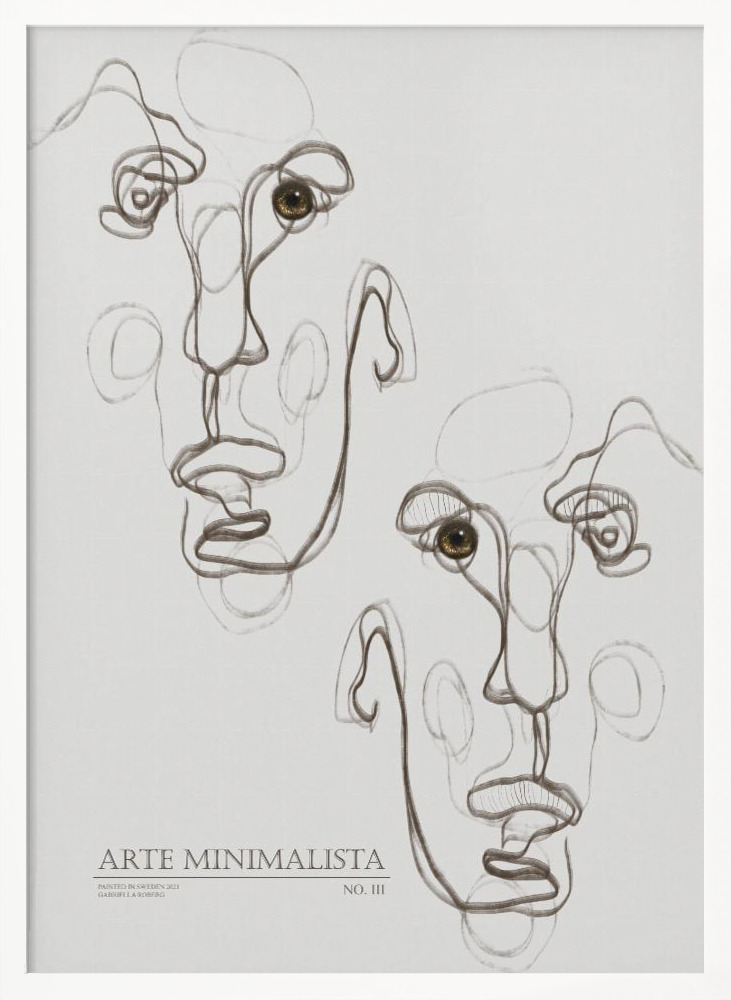 Affiche - Arte Minimalista No 3 cadre de poster en bois blanc