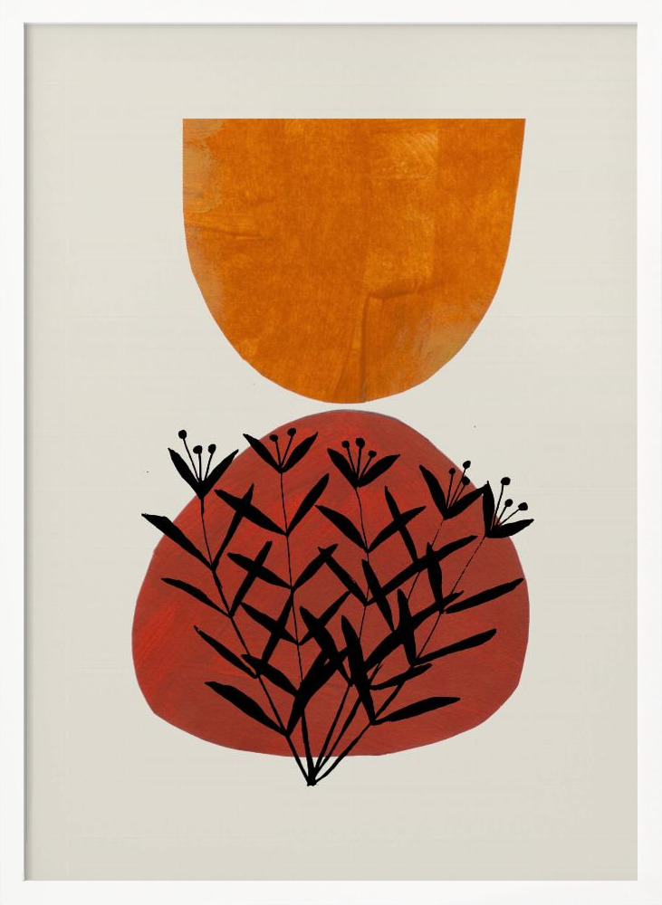 Plakat - Fall Flowers ramka na plakat z białego drewna