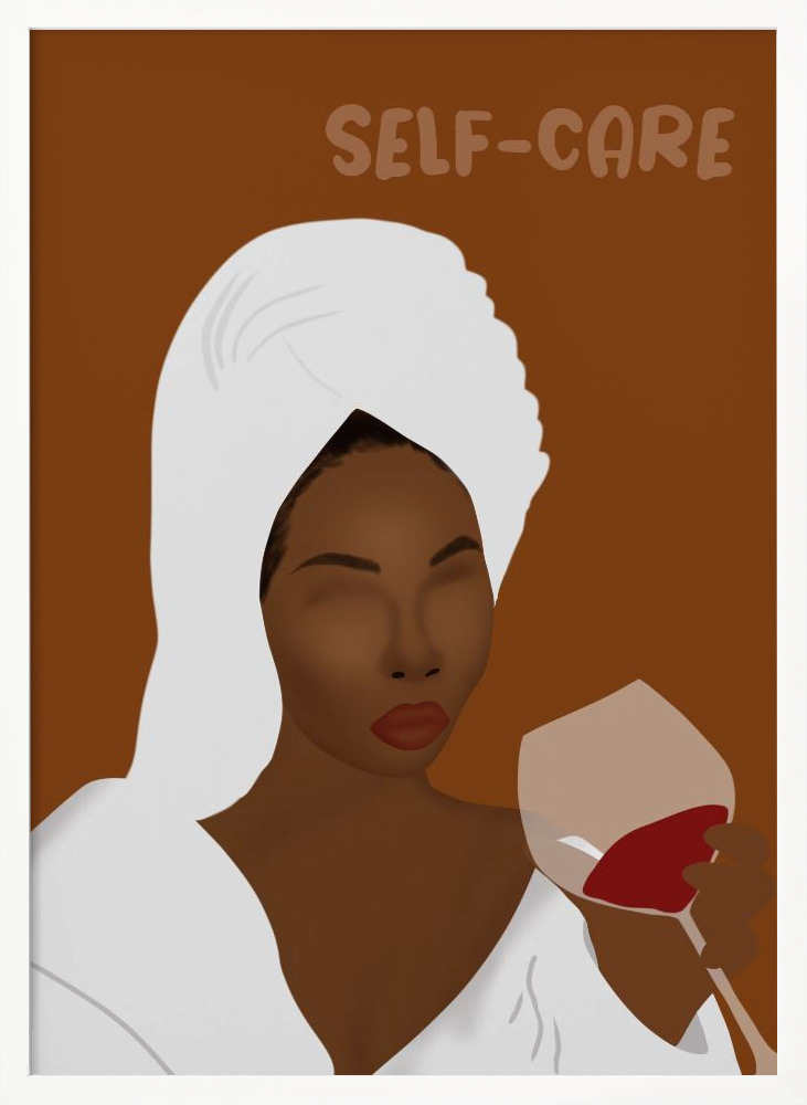 Affiche - Self-Care cadre de poster en bois blanc