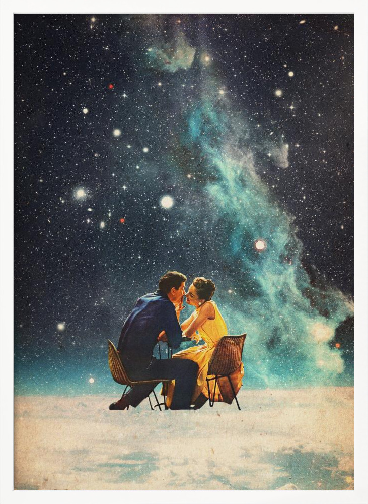 Poster - I'll Take You To the Stars for a Second Date white wood poster frame