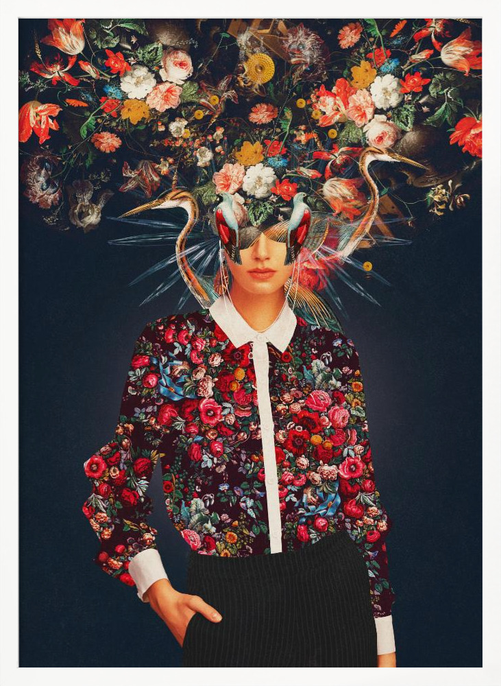 Poster - Your Head Was Full of Colours That Had No Names white wood poster frame