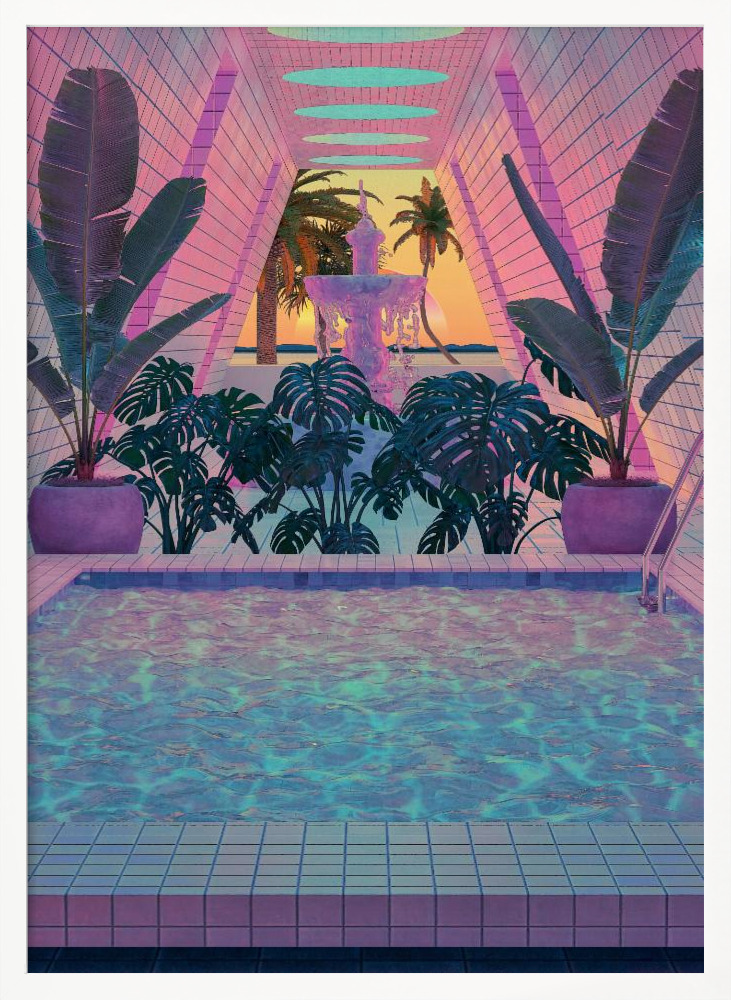 Poster - Tropical Reflection white wood poster frame