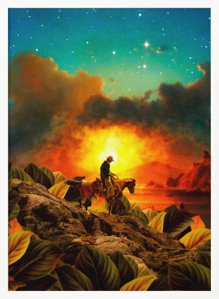 Poster - Cowboy II white wood poster frame