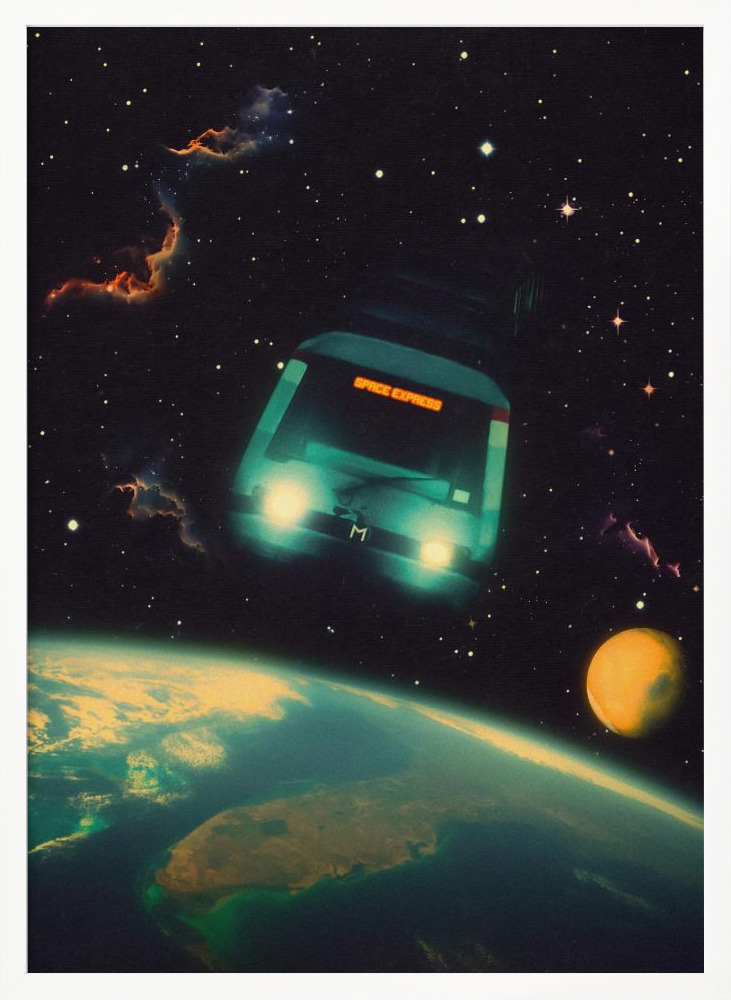 Poster - The Space Express white wood poster frame