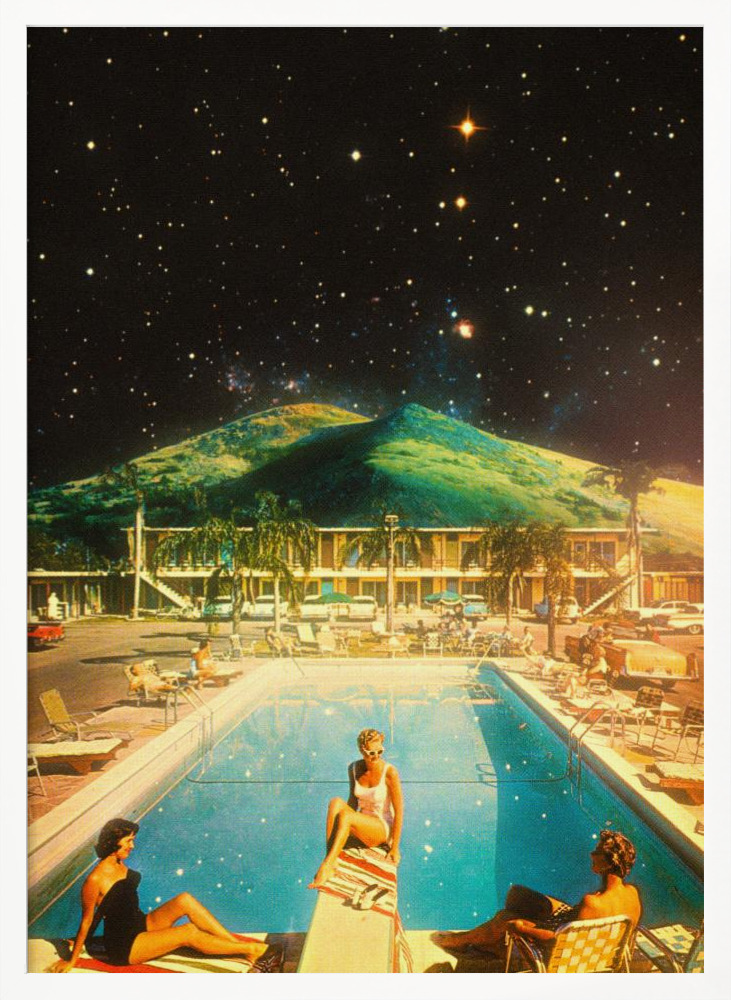 Poster - Space Pool white wood poster frame