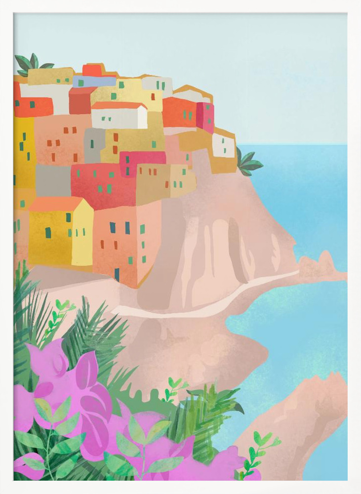 Poster - - Cinque Terre white wood poster frame