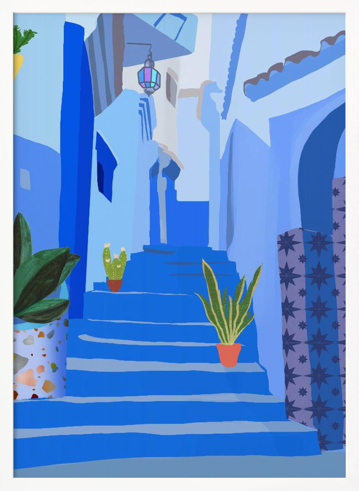 Plakat - Morocco white wood poster frame